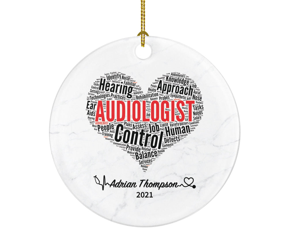 Audiologist Christmas Ornament Personalized - Hearing Doctor Audiology Gift Graduation Thank You Appreciation Gift