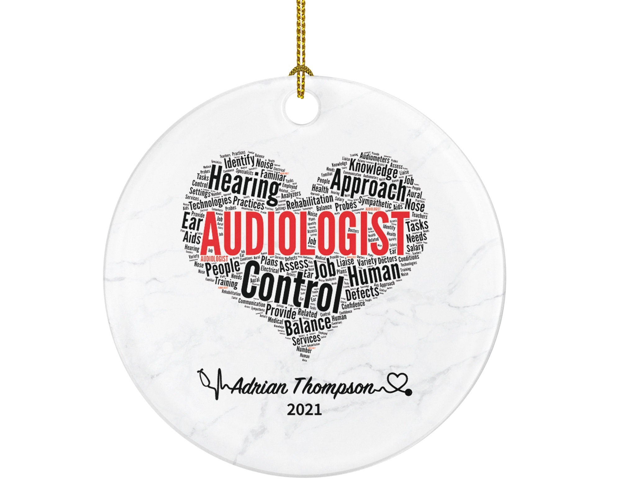 Audiologist Christmas Ornament Personalized - Hearing Doctor Audiology Gift Graduation Thank You Appreciation Gift