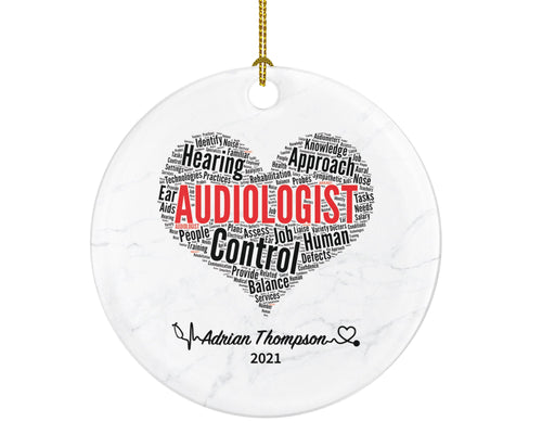 Audiologist Christmas Ornament Personalized - Hearing Doctor Audiology Gift Graduation Thank You Appreciation Gift