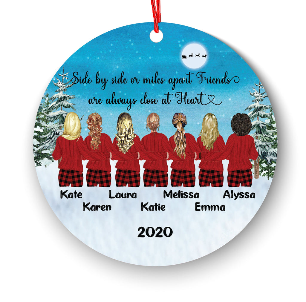 Soul Sisters for 2 3 4 5 6 7 Best Friends Christmas Ornament for Sisters, Personalized, BFF Gift, Personalized Friend Female Girls, Besties
