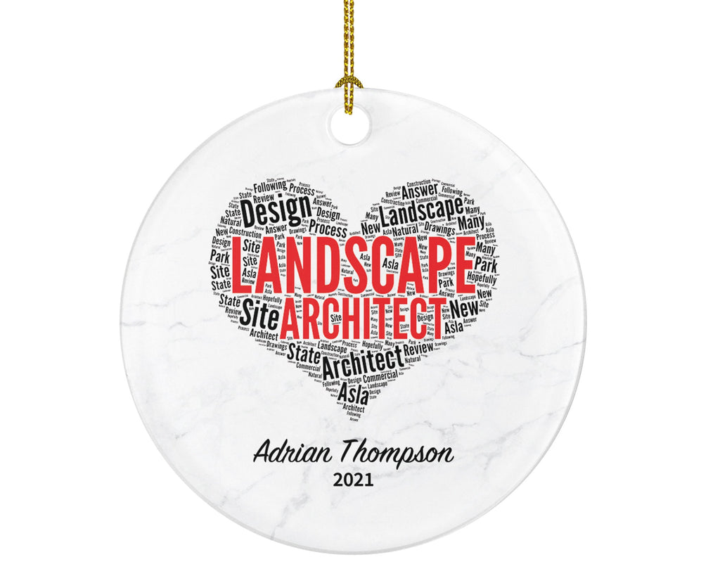 Landscape Architect Christmas Ornament - Personalized Landscape Architecture Gift Custom Name Year