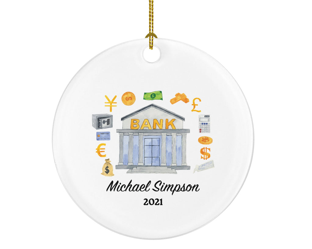 Bank Worker Christmas Ornament Personalized - Bank Worker Custom Gift