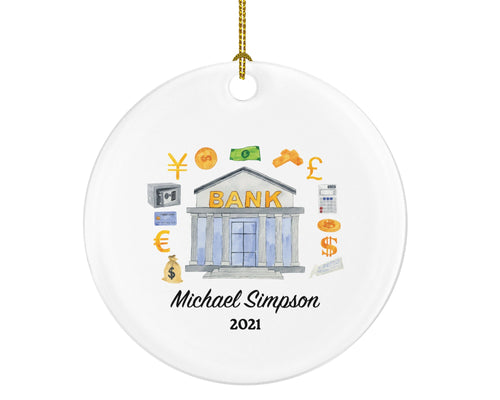 Bank Worker Christmas Ornament Personalized - Bank Worker Custom Gift