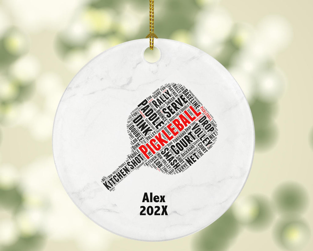 Personalized Pickleball Christmas Ornament – Custom Sports Gift – Pickleball Paddle Ornament – Player Holiday Keepsake