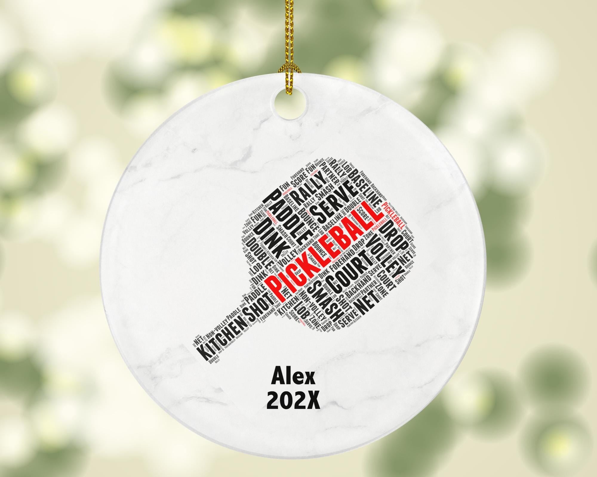 Personalized Pickleball Christmas Ornament – Custom Sports Gift – Pickleball Paddle Ornament – Player Holiday Keepsake