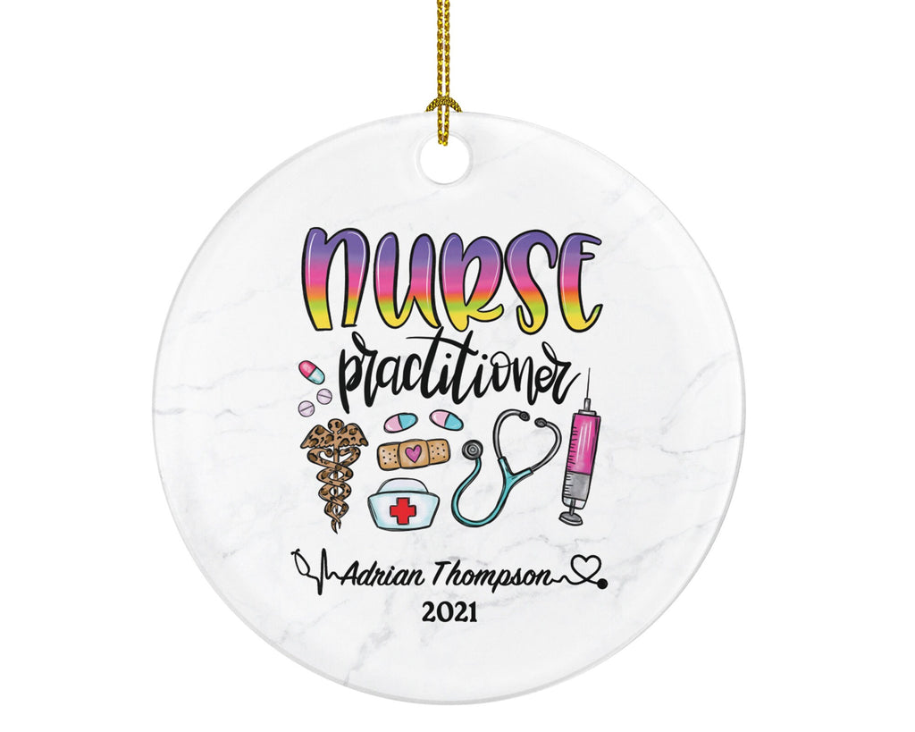 Nurse Practitioner Christmas Ornament Personalized - Nursing Health Worker Gift from Patient for Nurse Practitioner Custom Medical
