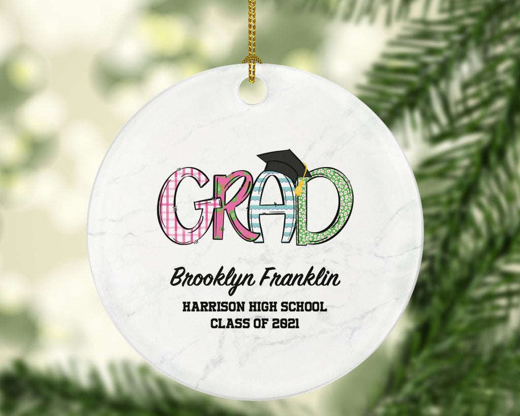 Graduation Christmas Ornament Personalized - Class of Gift Graduate Masters Bachelor Doctorate College High School Degree Gift