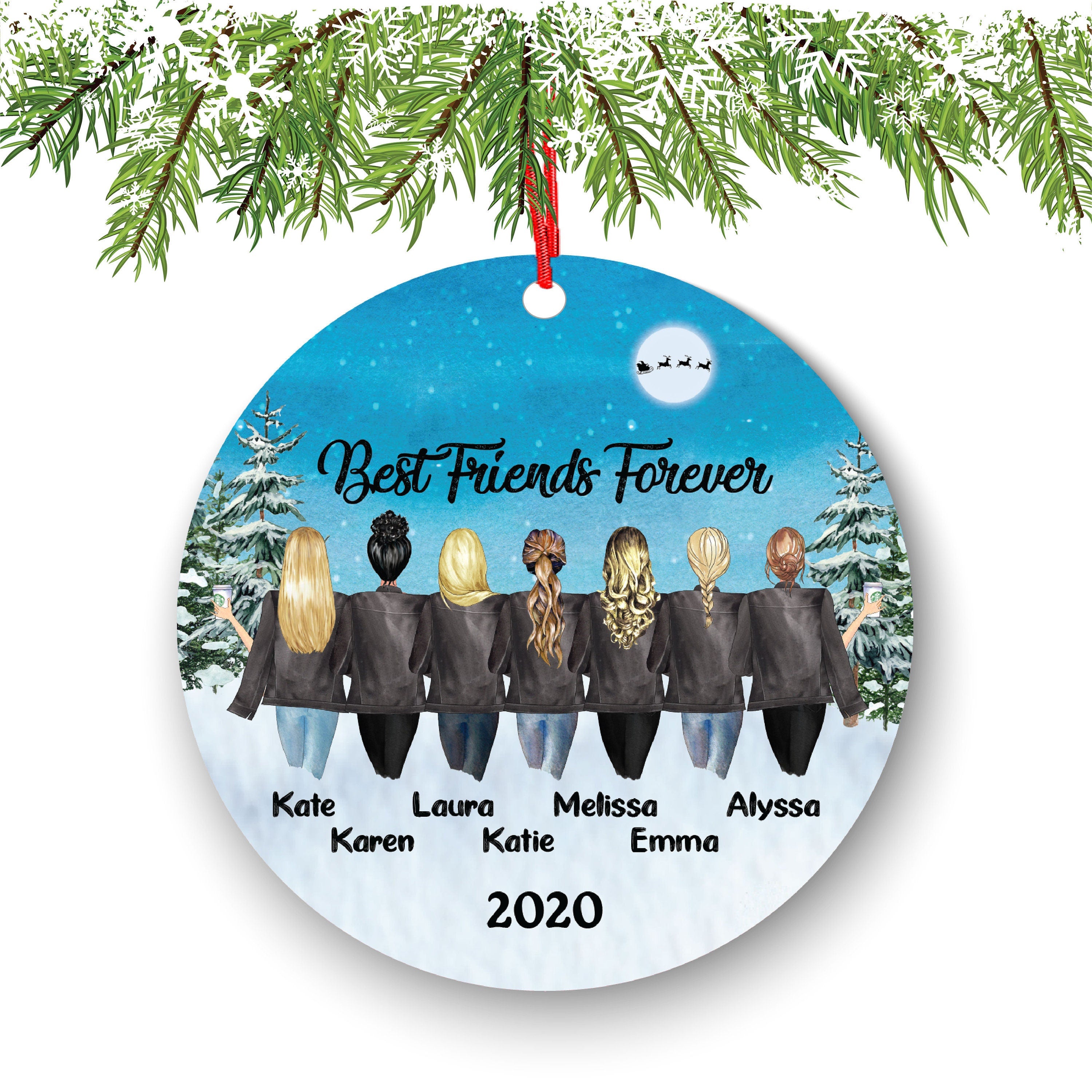Soul Sisters for 5 6 7, Best Friends Christmas Ornament for Sisters, Personalized Ornament, BFF Gift, Personalized Friend Ornament, Besties