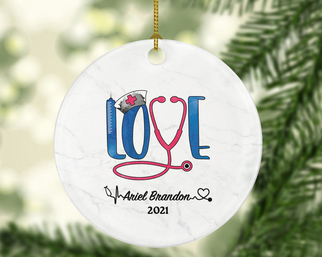 Passionate Nurse Christmas Ornament Personalized - Nursing Love Registered Nurse Health Worker Gift from Patient for Nurse RN Custom Medical