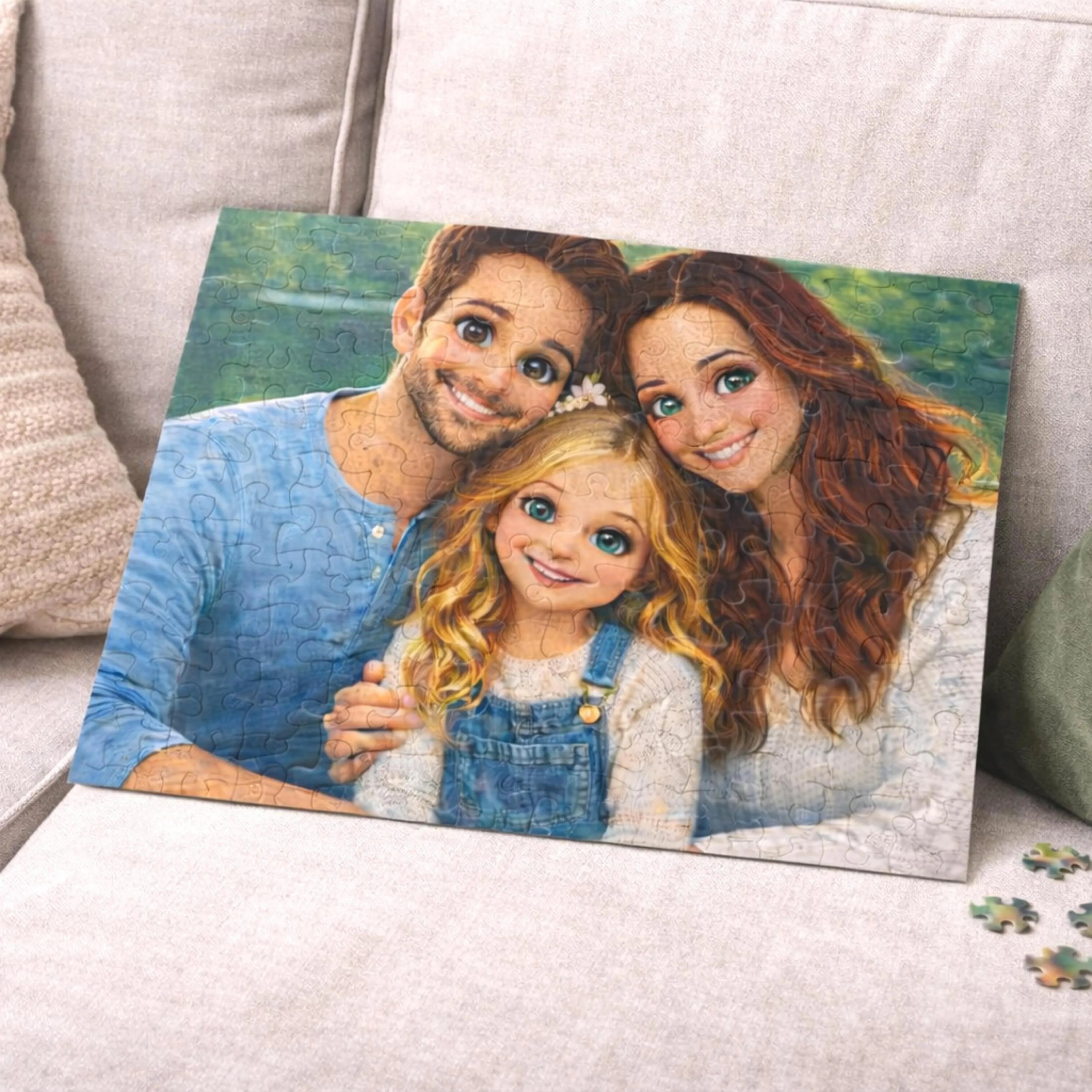 Custom Cartoon Puzzle From Photo - Jigsaw Puzzles from Picture - 120 Pieces - Gift for Couples, Families, Friends & Relatives