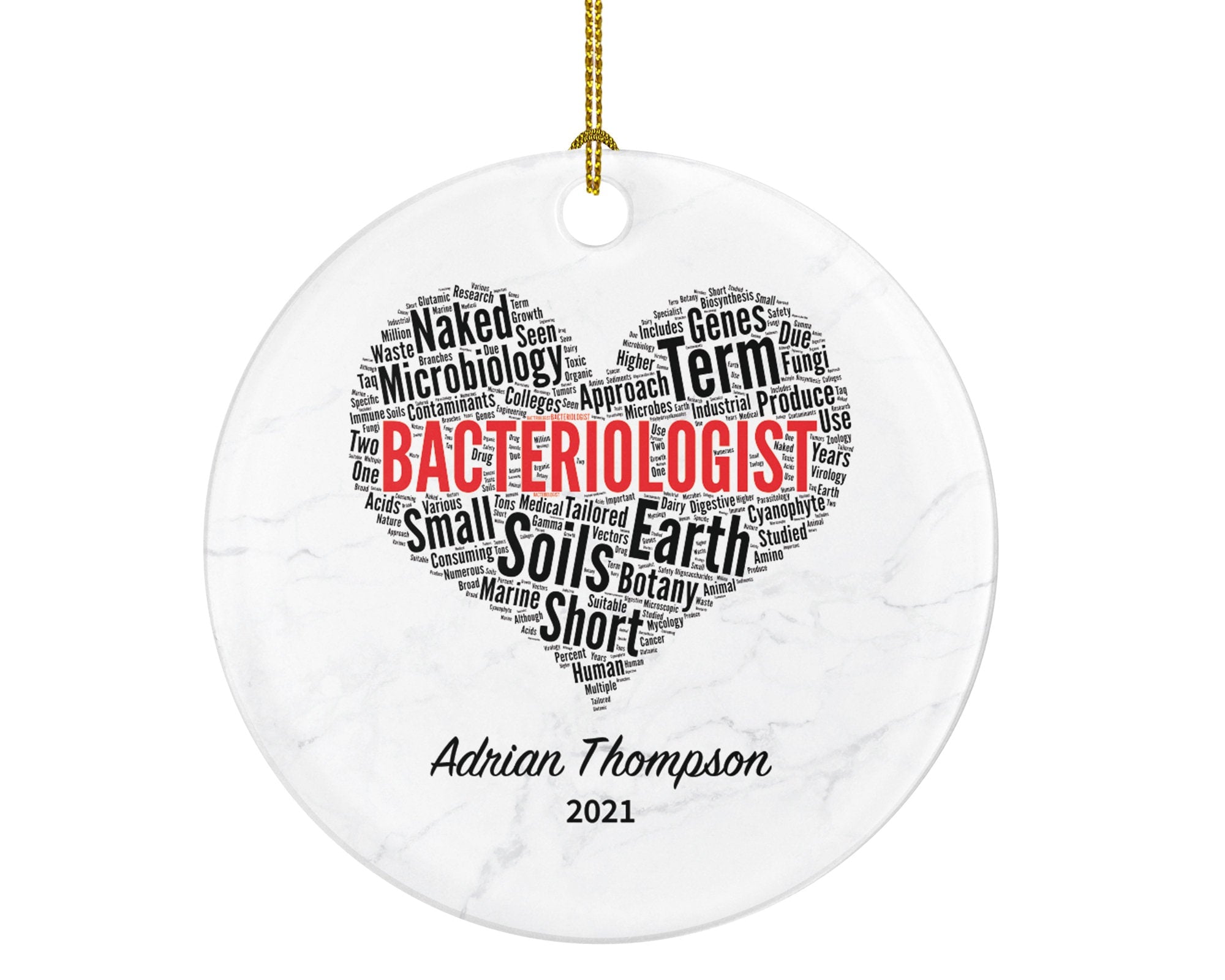 Bacteriologist Christmas Ornament Personalized - Doctor Bacteria Microbiologist Microorganisms Researcher Scientist Professor Treatment Gift