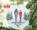 First Christmas As Mr & Mrs Newlywed Couple Personalized Ornament - Wedding First Married Wedding Gift for Bride Groom Mr. and Mrs.
