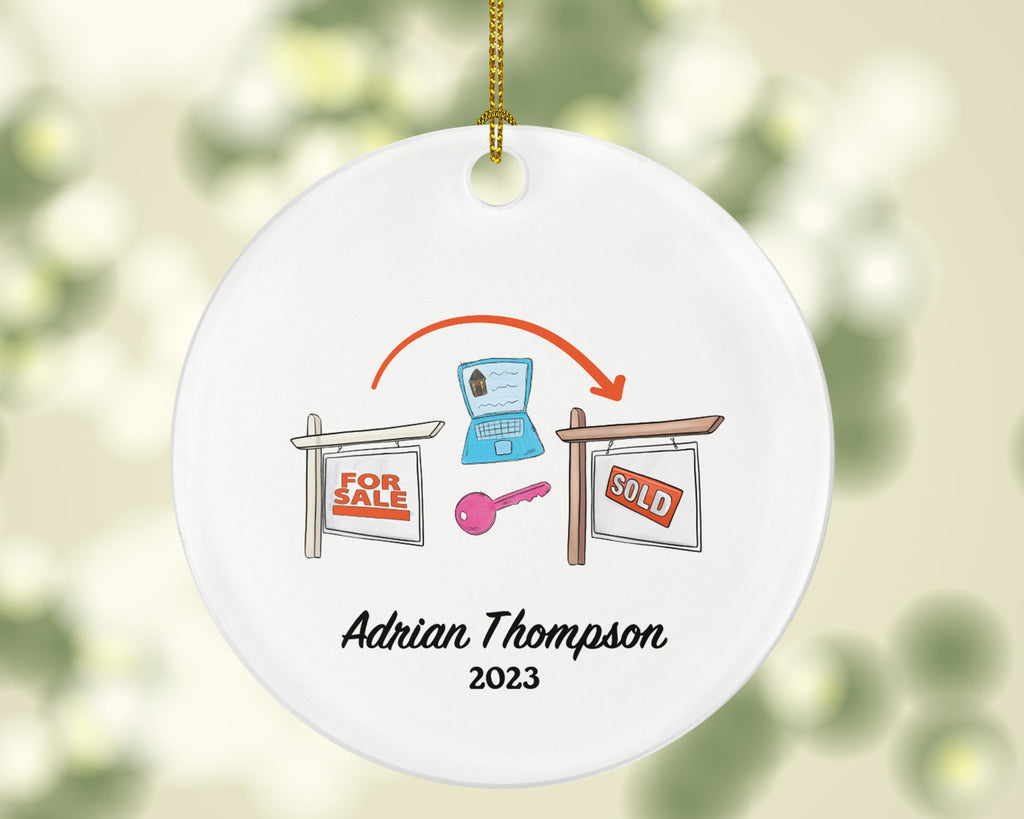 Realtor Real Estate Agent Personalized Ornament - House Broker Personalized Ornament- New Real Estate Seller Christmas Ornament