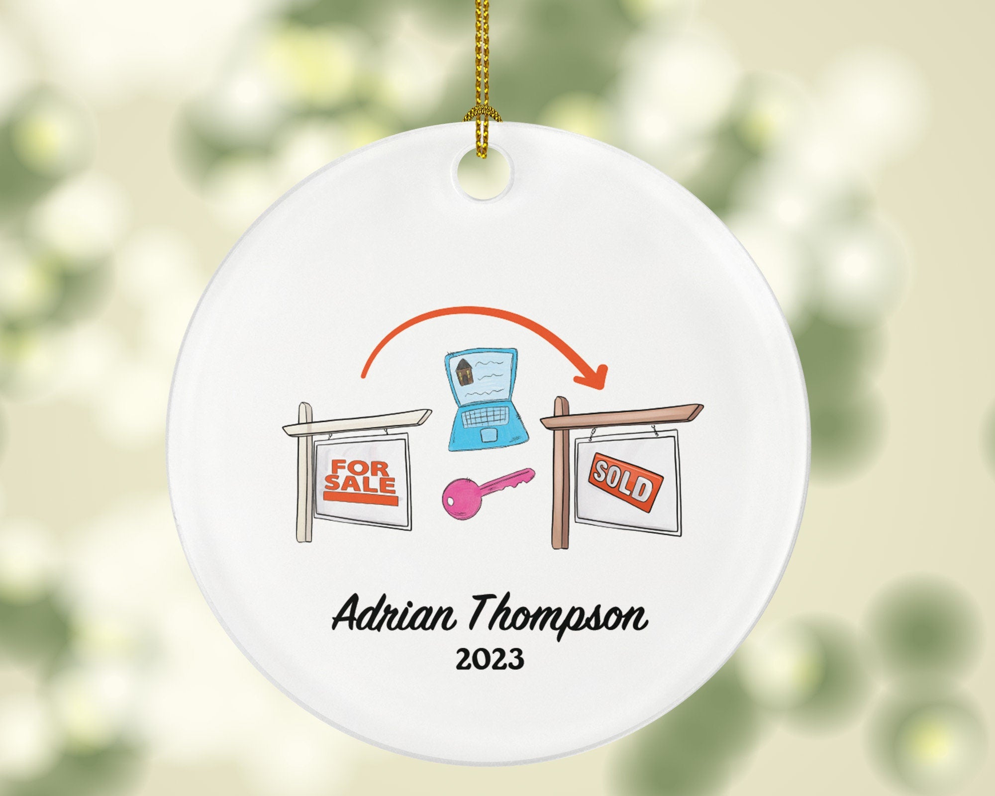Realtor Real Estate Agent Personalized Ornament - House Broker Personalized Ornament- New Real Estate Seller Christmas Ornament