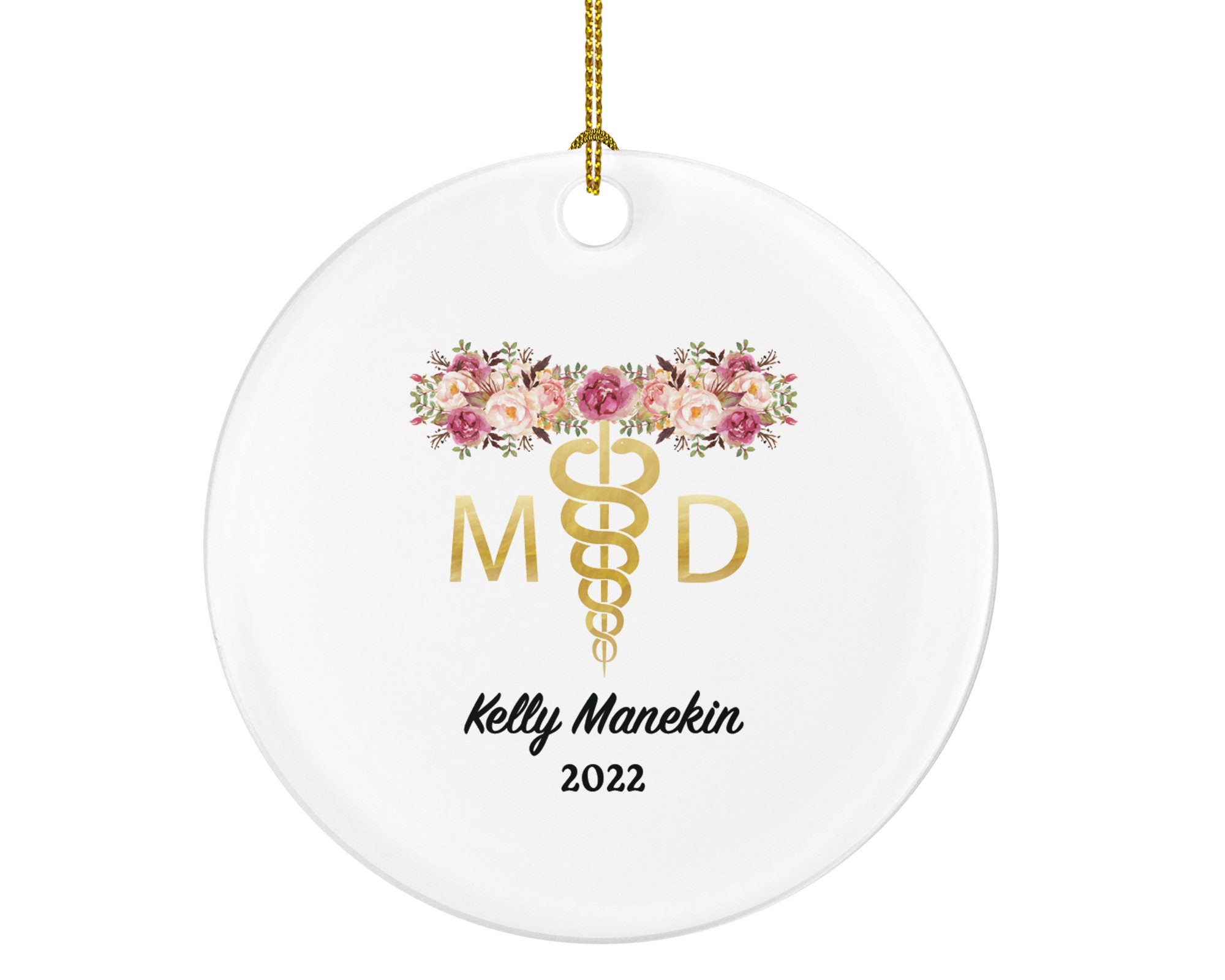 Medical Doctor Christmas Ornament Personalized Scientist Physician Researcher Orthopedist Pulmonary Cardiac Cardiopulmonary MD Gift Custom