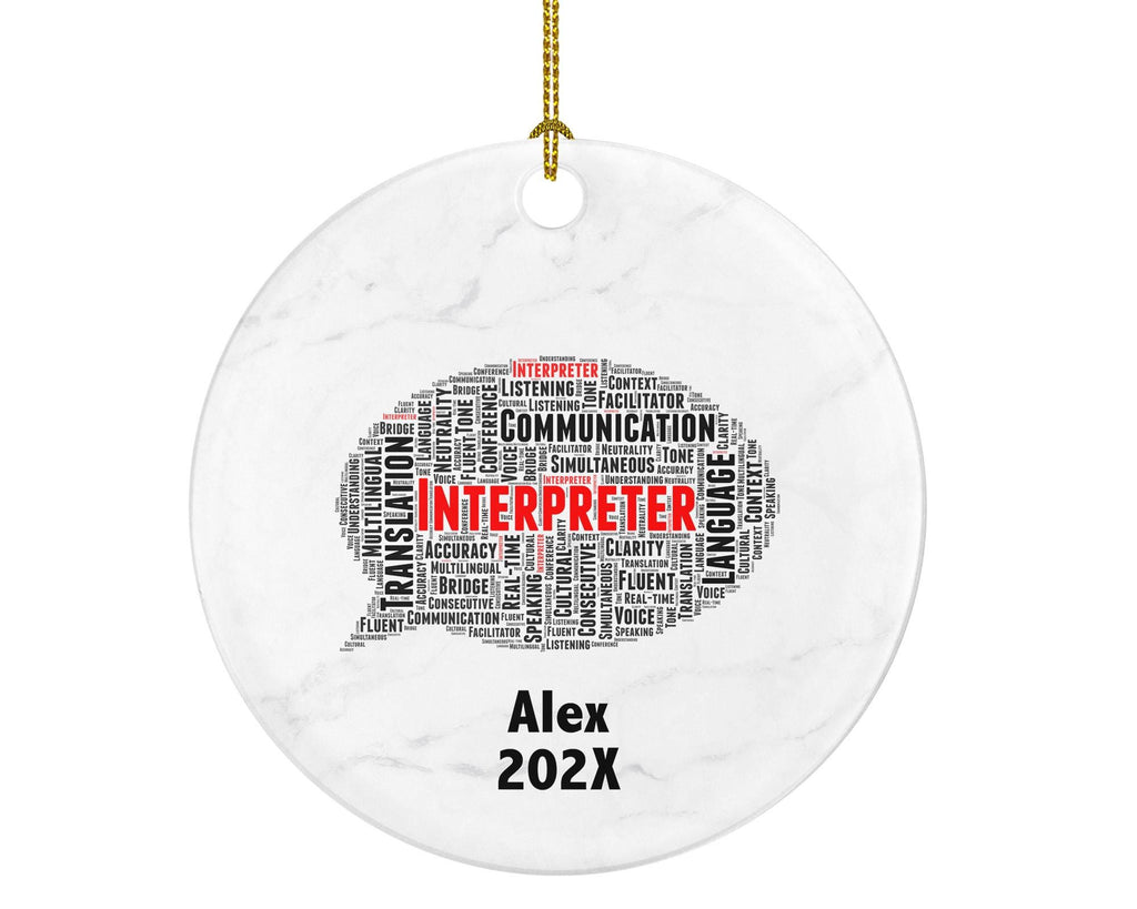 Personalized Interpreter Christmas Ornament – Custom Language Gift – Translator Ornament – Multilingual Communication Keepsake