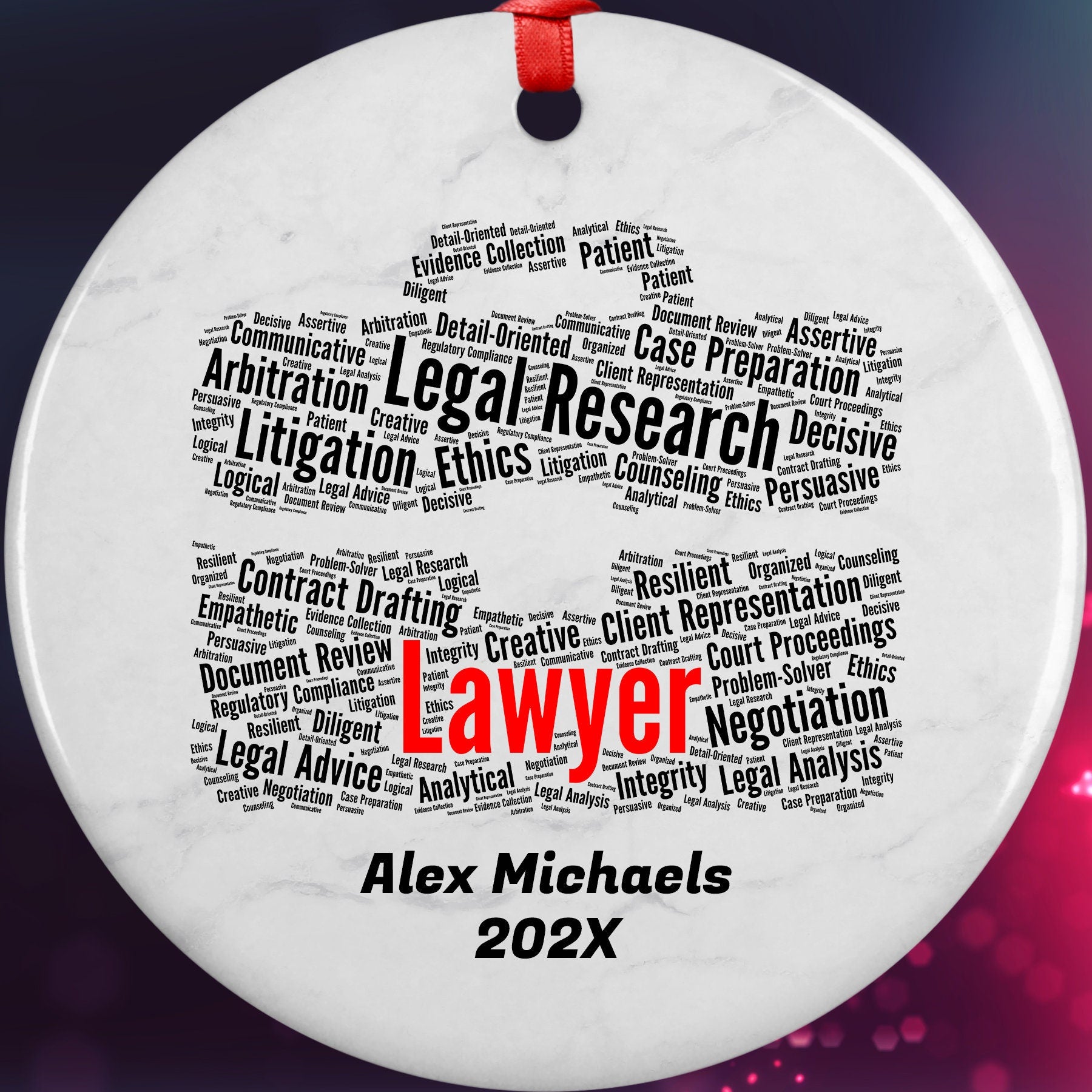 Lawyer Personalized Christmas Ornament
