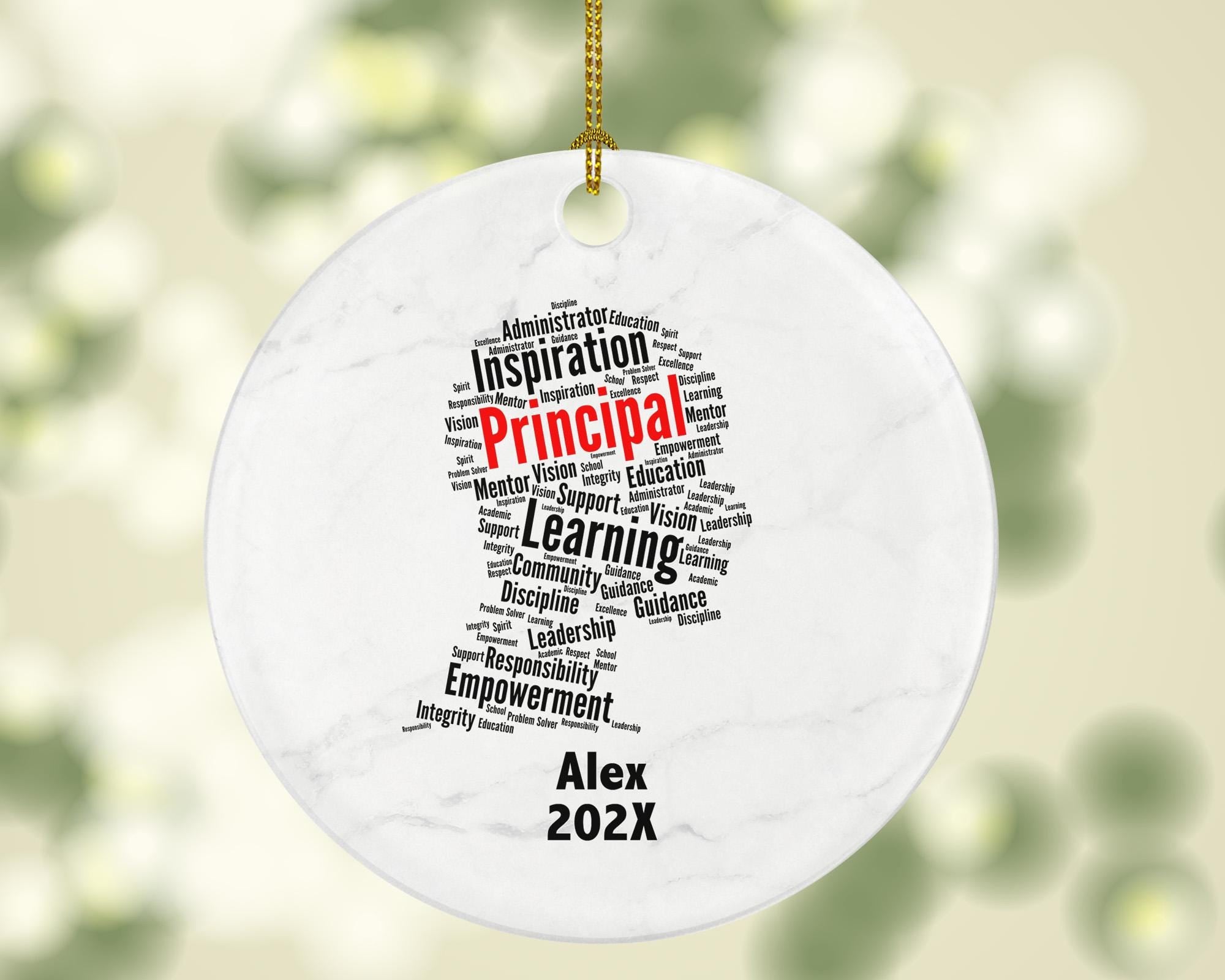 Personalized Principal Ornament – Custom School Leader Christmas Gift – Educational Word Art Ornament – Teacher Appreciation Keepsake