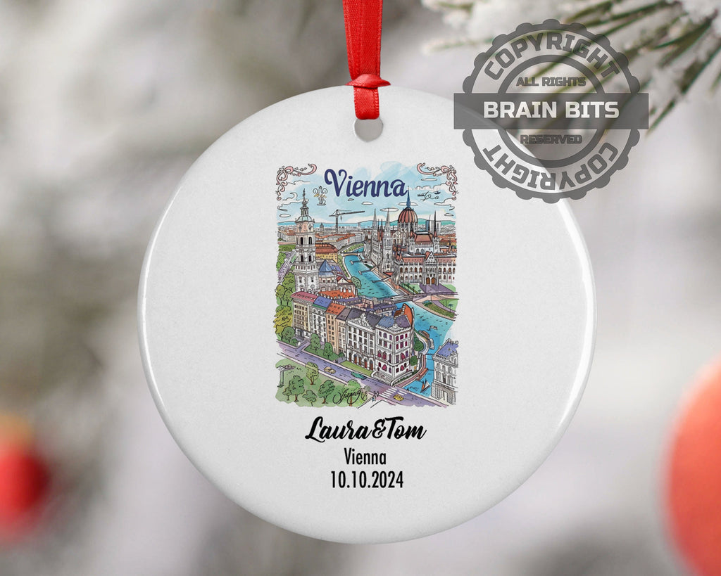 Vienna, Austria, Ornament, Engagement, Married, Travel, Gift for Engaged Couple, Engagement Gift, Trip, Vacation Souvenir