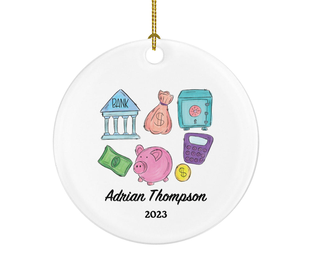 Bank Worker Christmas Ornament Personalized - Bank Worker Custom Gift for Female or Male