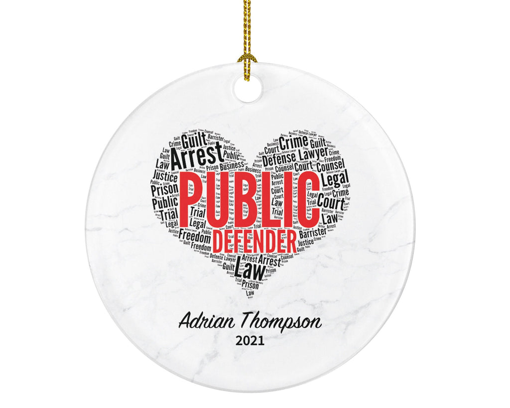 Public Defender Christmas Ornament Personalized , Custom Public Defender Gift