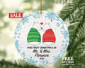 First Christmas as Mr & Mrs Couple Personalized Ornament - Custom Newlywed Mr. and Mrs. Bear Wedding Just Married Arctic Marriage Gift
