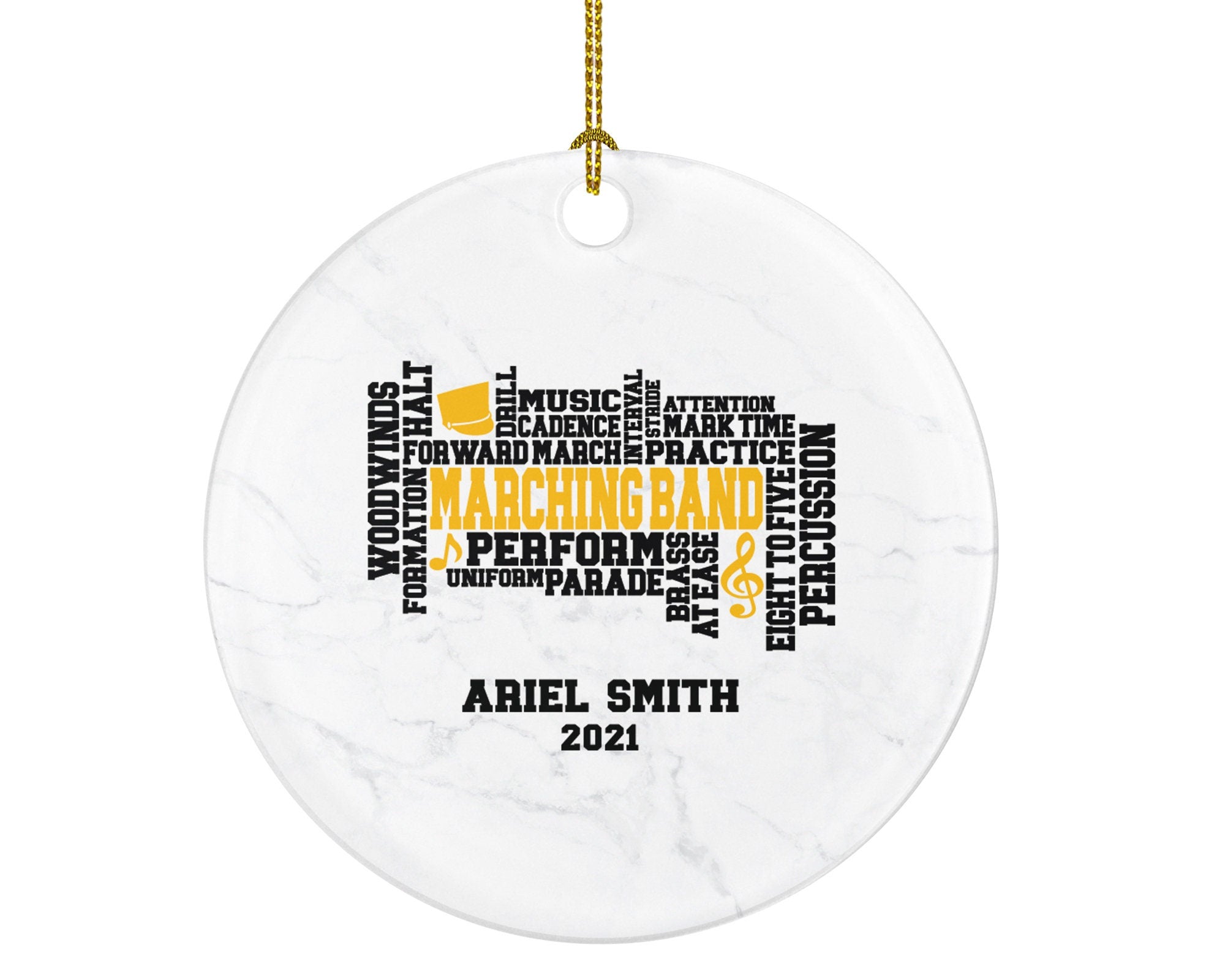 Marching Band Christmas Ornament Personalized - School Marching Band Gift - Custom Name Year