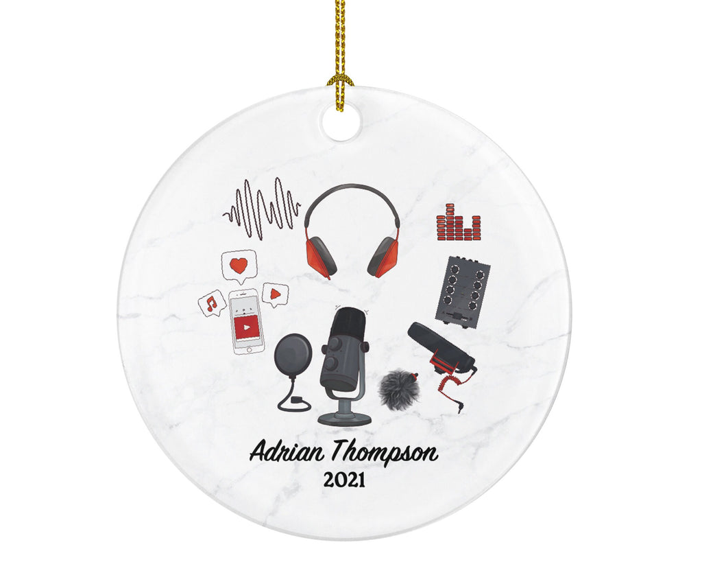Podcast Social Media Influencer Content Creator Christmas Personalized Ornament - Friends Followers Subscribers Blogger