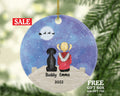 Girl with Dog Cat Pet on the dock Personalized Christmas Ornament Custom Daughter Lover Owner Gift Fur Holiday Rescue Breeds