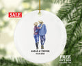 Cowboy and Cowgirl Western Couple Christmas Ornament,  Gift Rancher Texas Farm Personalized Xmas Present