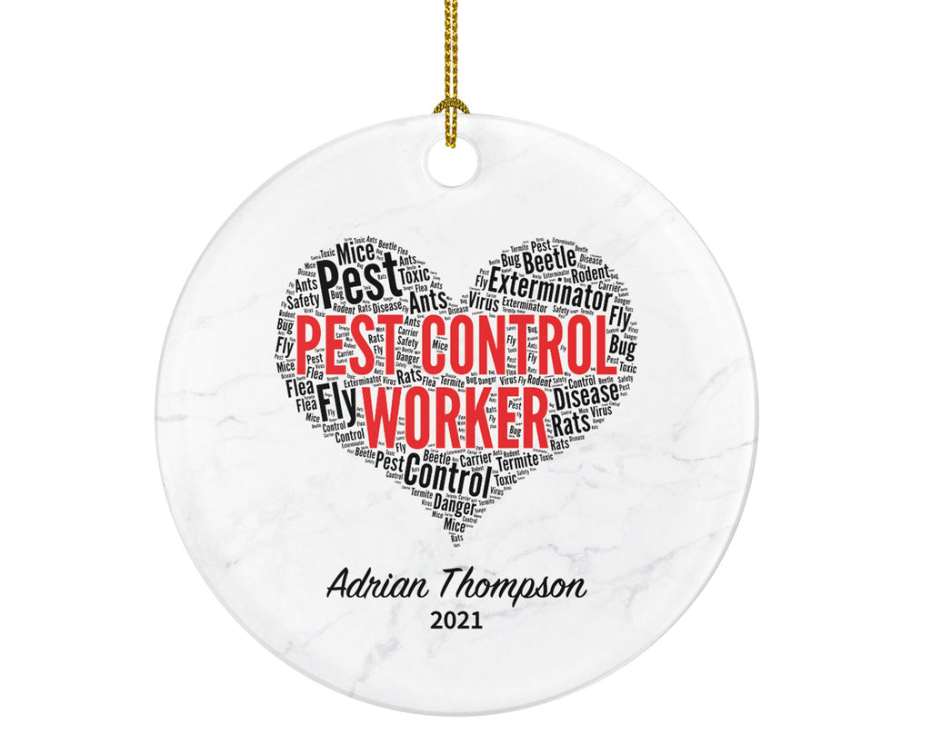 Pest Control Worker Christmas Ornament Personalized -  Pest Control Worker Essential Employee Appreciation Gift Best Pest Control Worker,