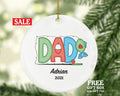 Fisher Dad Christmas Ornament Personalized - Fishing Fisher Fisherman Ornament with Father Name - Custom Gift for Fisher Dad
