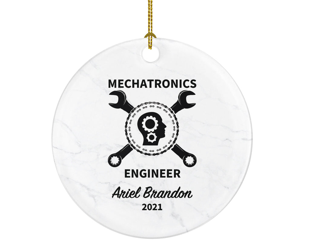 Mechatronic Engineer Christmas Ornament Personalized - Mechanical and Electronics Engineering - Custom Name Year Gift