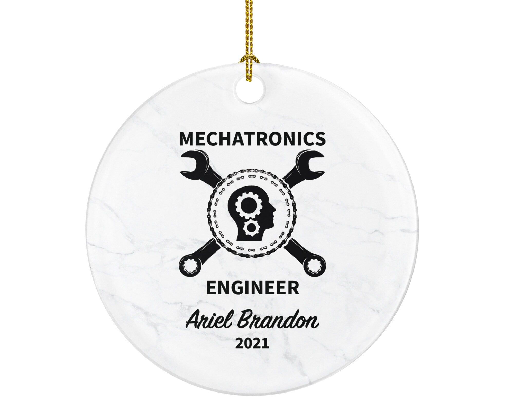 Mechatronic Engineer Christmas Ornament Personalized - Mechanical and Electronics Engineering - Custom Name Year Gift