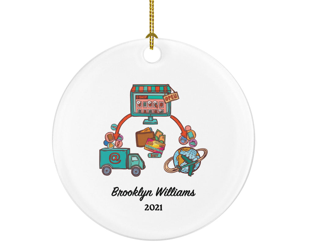 Online Shopper Personalized Christmas Ornament - Online Shopping from Home Shopaholic Shopping Lover Love To Shop, Shopping Addict Gifts