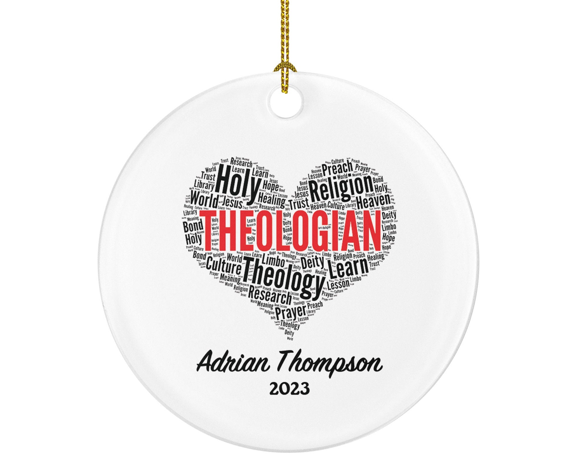 Theologian Ornament Personalized - Theology Research Religion Culture Custom Gift