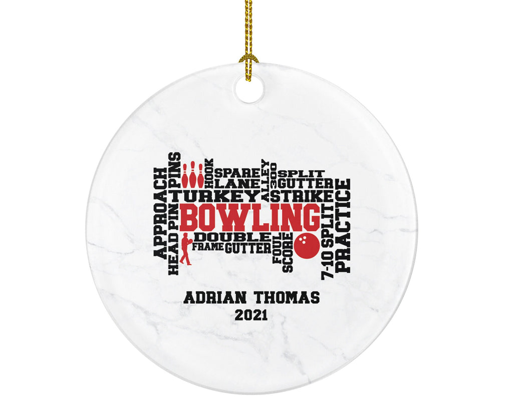 Bowling Ornament Personalized - Bowling Game Player Custom Gift - Strike Bowl  Bowler Sports Hobby Gamer
