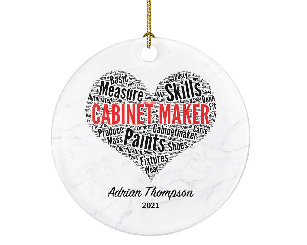 Cabinet Maker Christmas Ornament Personalized -  Construction Cabinet Worker Repair Handy Man Custom Gift