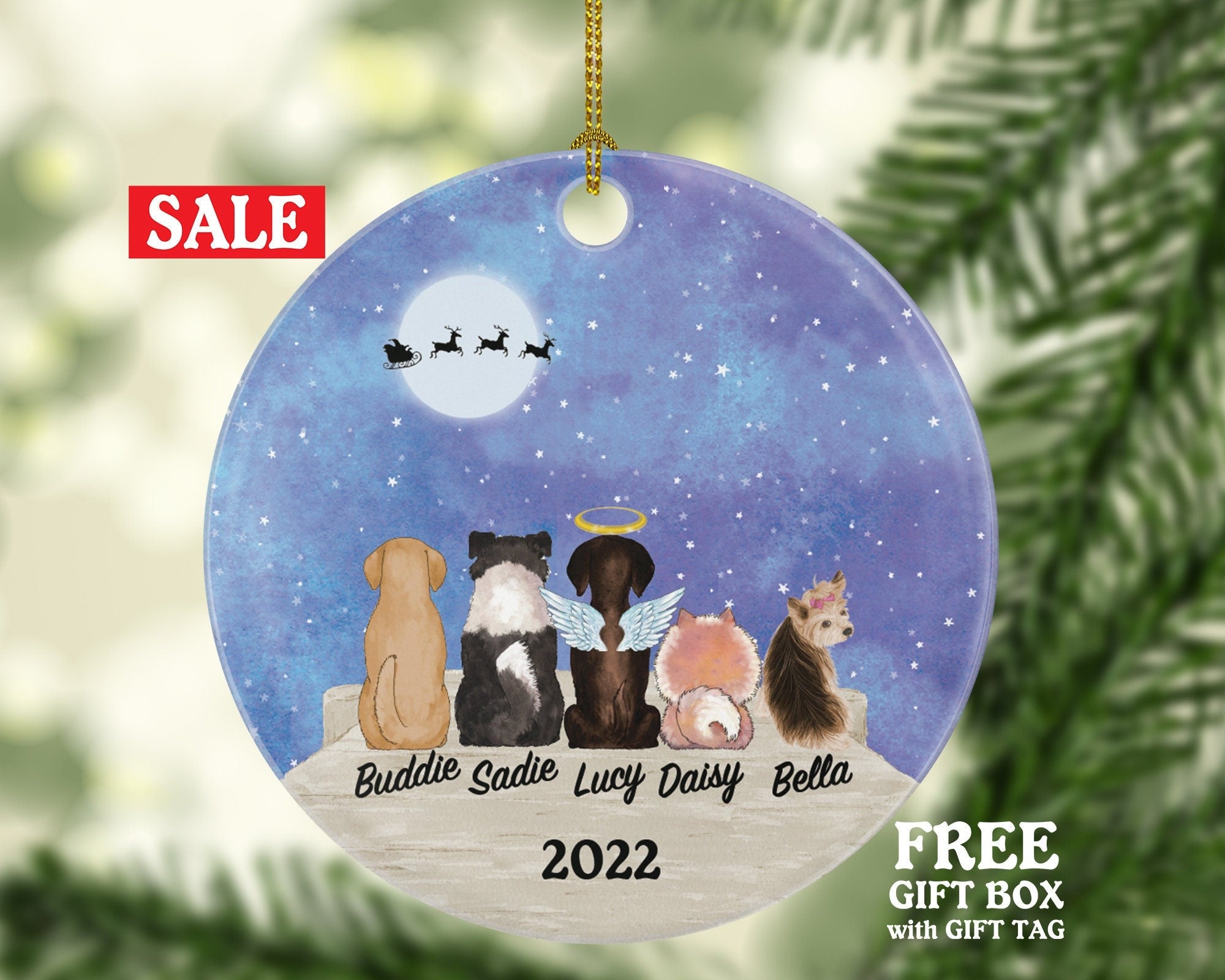 Dog Cat Pet Personalized Christmas Ornament Custom Lover Owner Gift Fur Holiday Ornament Rescue Rabbit Horse Pig Bird Cow Otter - Up to 5