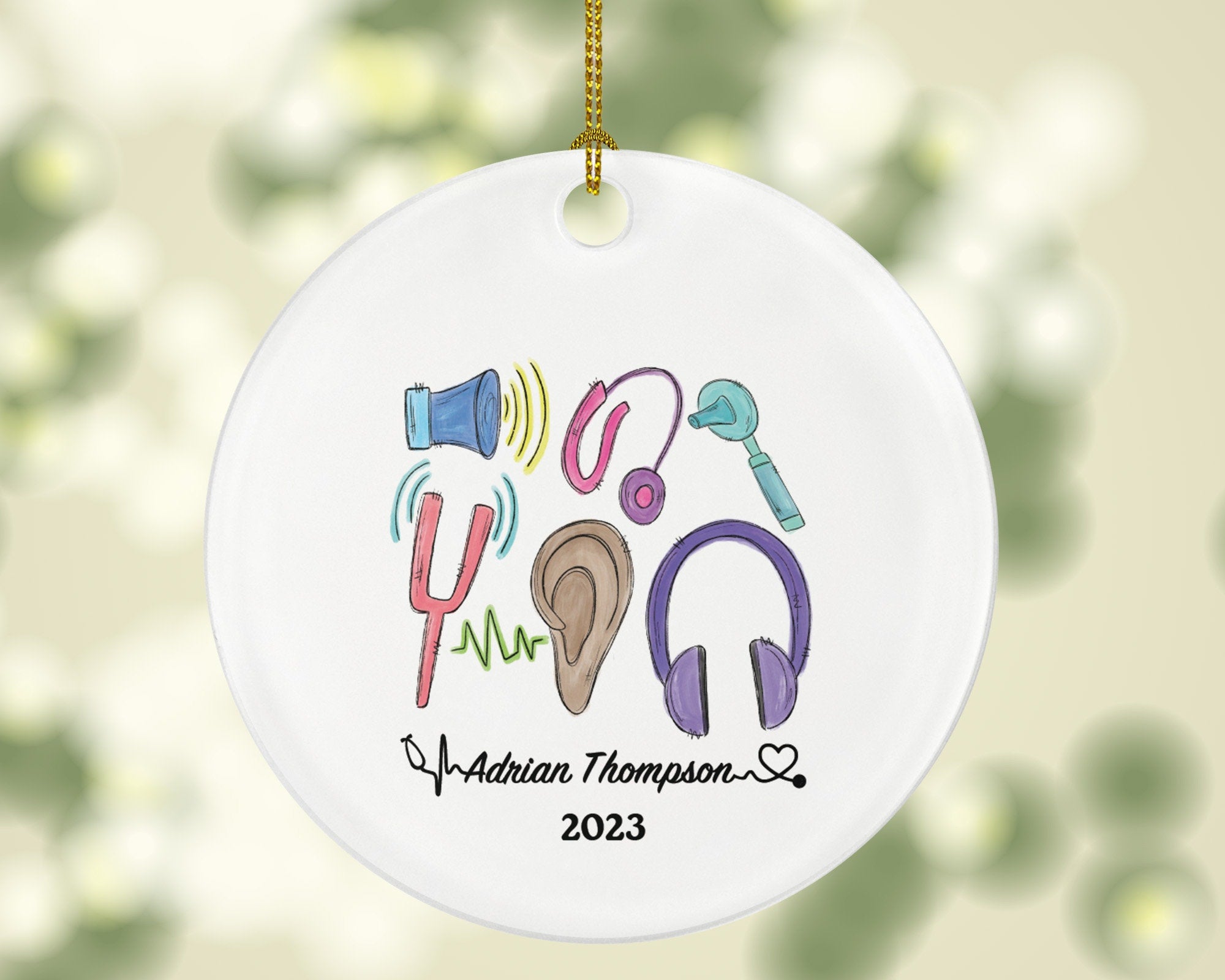 Audiologist Christmas Ornament Personalized - Hearing Doctor Audiology Gift Graduation Thank You Appreciation Gift for Female or Male