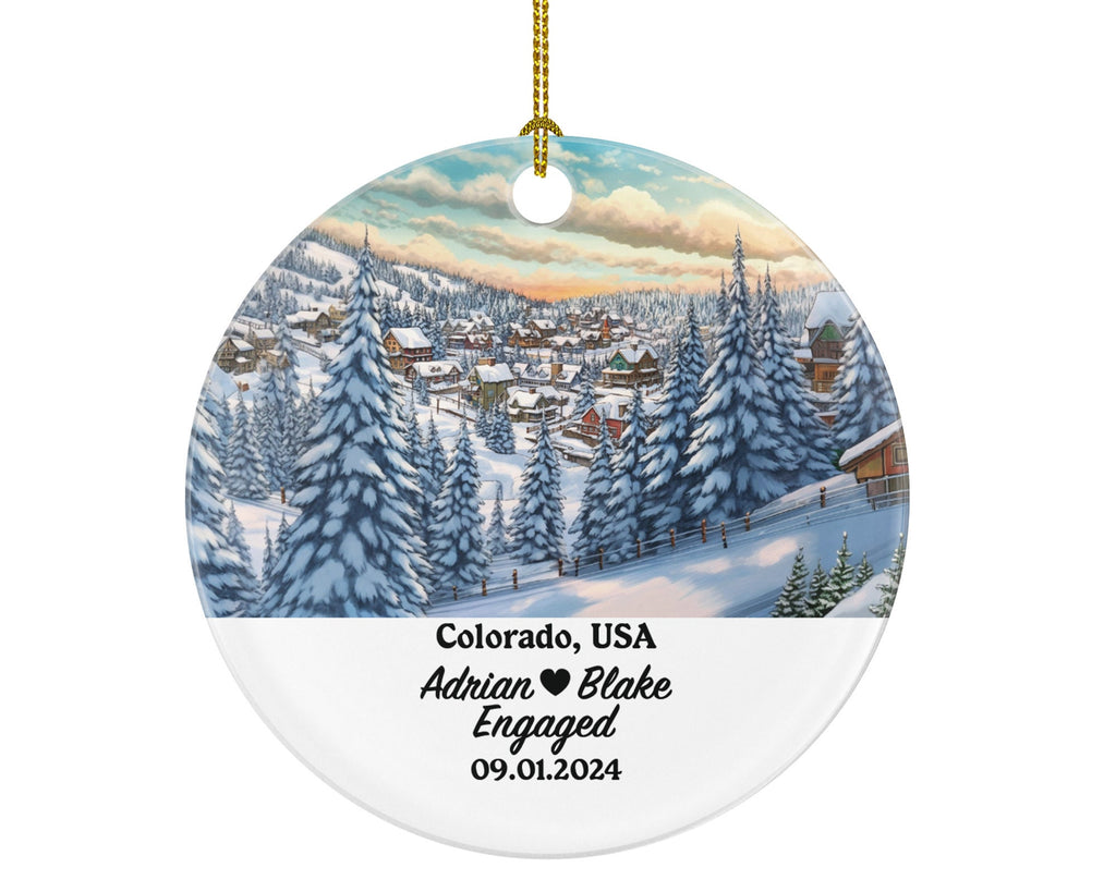 Colorado Christmas Ornament Personalized - CO Engaged Married Family Together Couple Travel Honeymoon Engagement Marriage