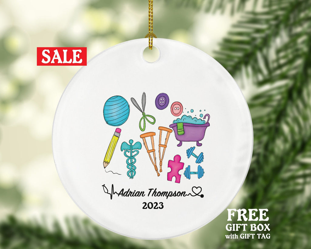 Occupational Therapist Christmas Ornament Personalized - Physical Therapy Assistant OTA PT OT Chiropractor Graduation Appreciation Gift