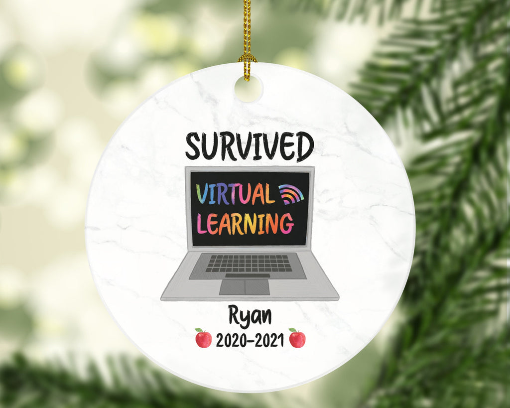 Virtual Learning Christmas Ornament Personalized - Online Schooling Remote Learner Online