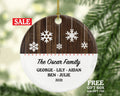 Snow Flakes Family of 2 3 4 5 6 7 8 9 Personalized Christmas Ornament - Three Four Five Six Seven Eight Nine Custom Rustic Farmhouse Big