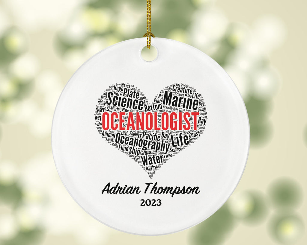 Oceanologist Christmas Ornament Personalized - Oceanography Water Science Gift Marine