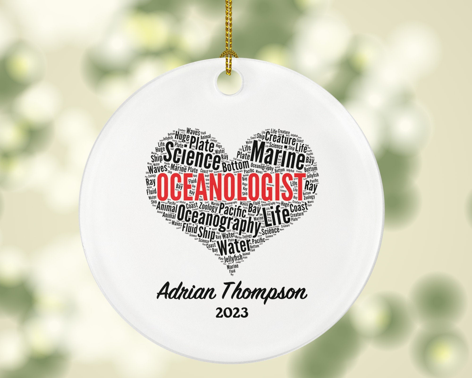 Oceanologist Christmas Ornament Personalized - Oceanography Water Science Gift Marine