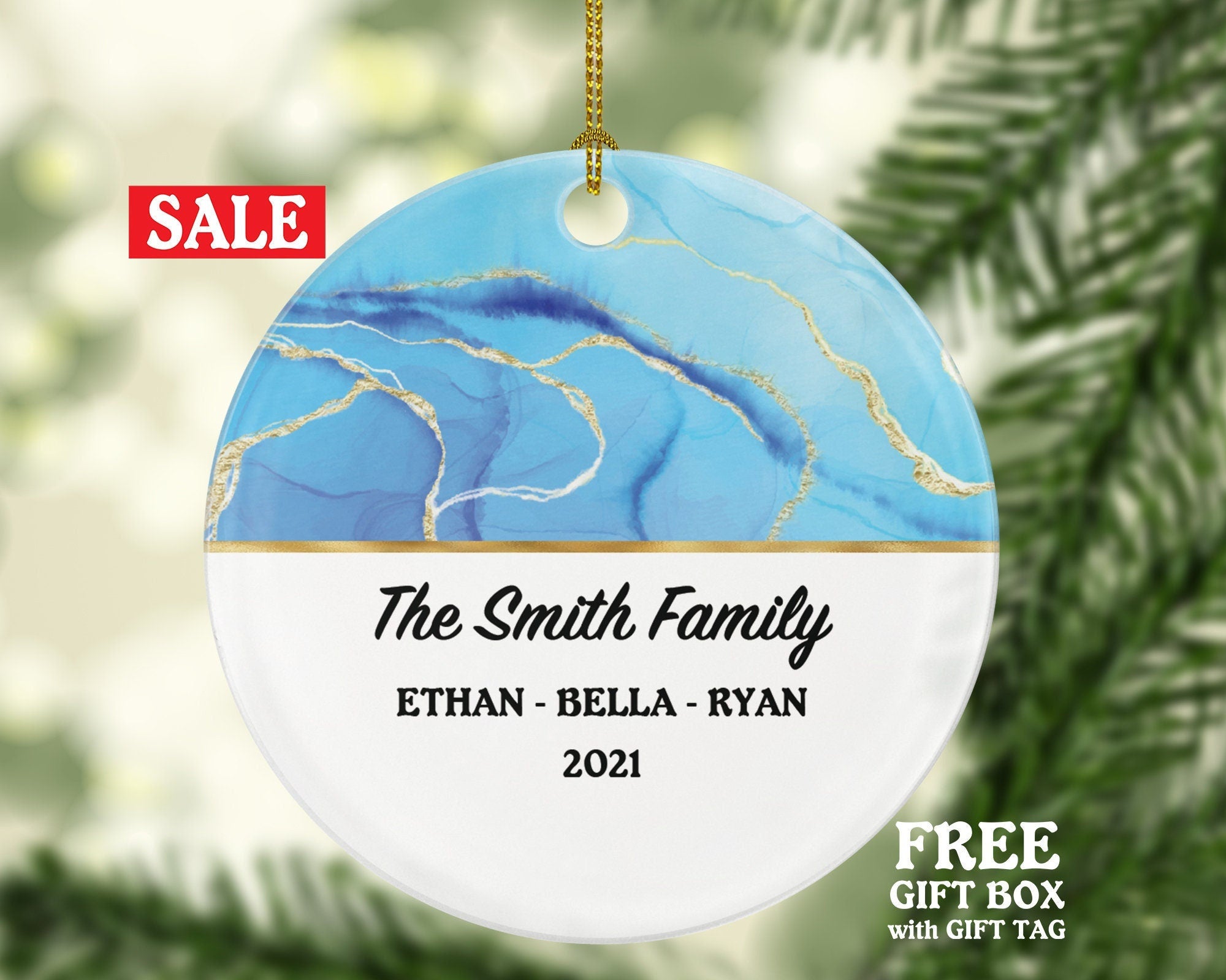 Personalized Christmas Family of 2 3 4 5 6 Ornament - Gift for Family - Custom Name Year Christmas Ornament