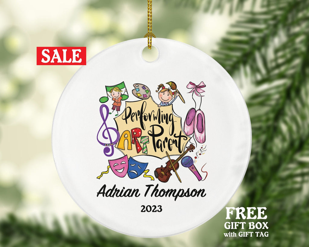 Performing Art Parent Personalized Ornament, Christmas Artist Art Lover Theater Singer Actor Actress Ballet Painter Mom Dad Mother Father