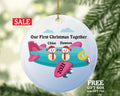 Personalized First Christmas Together Couple Airplane Ride Vacation Christmas Ornament Wedding First Married Wedding Gift for Newlywed Plane