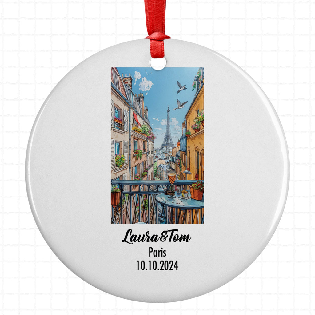 Paris, France, Ornament, Engagement, Married, Travel, Gift for Engaged Couple, Engagement Gift, Trip, Vacation Souvenir